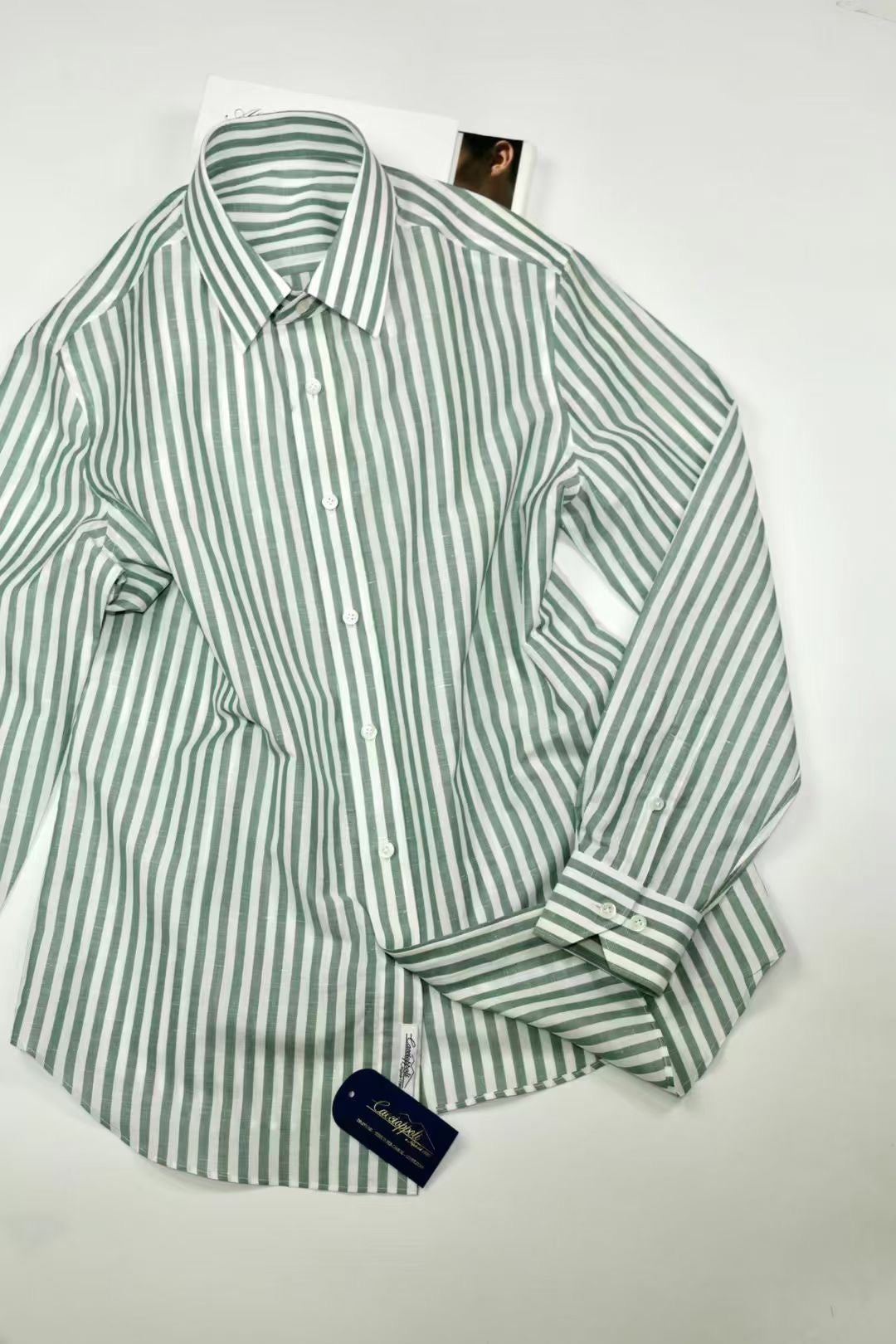 Green striped shirt
