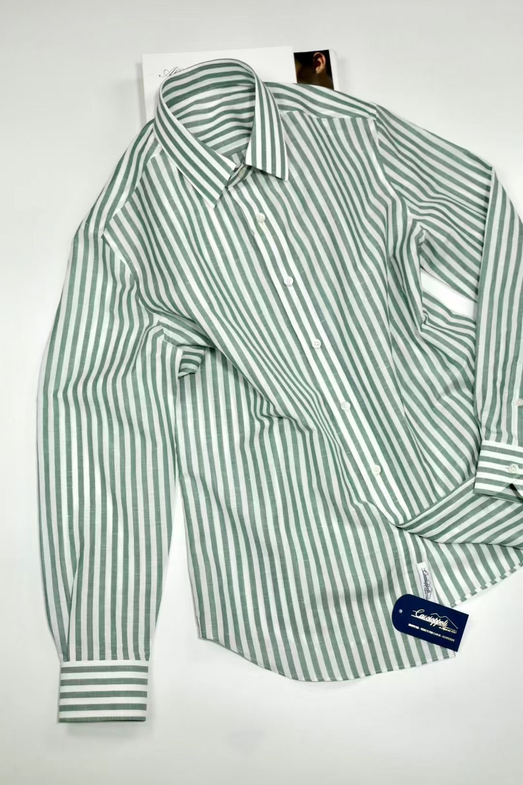 Green striped shirt