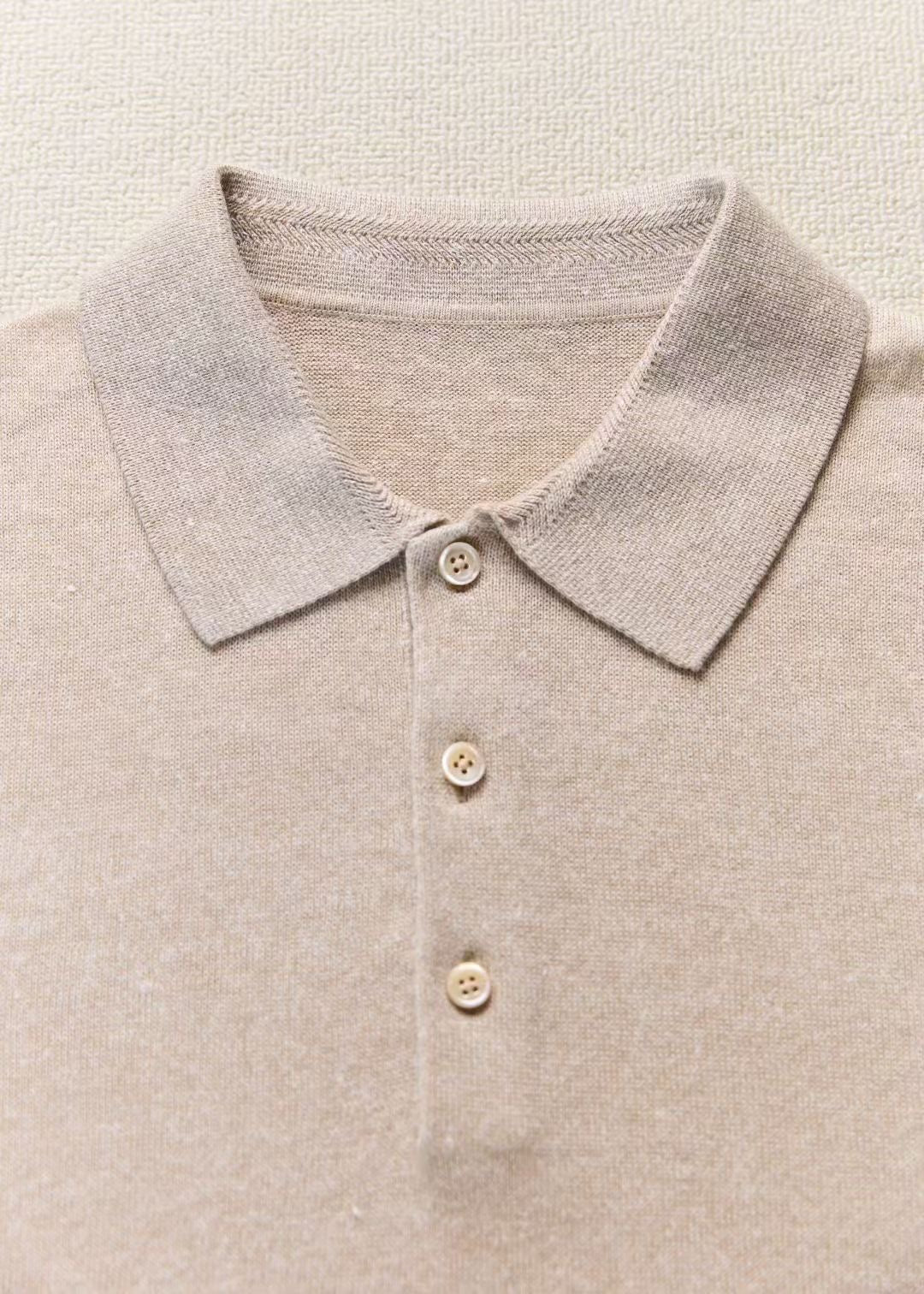 麻羊绒polo 衫