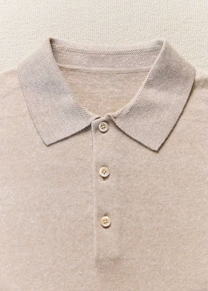 麻羊绒polo 衫