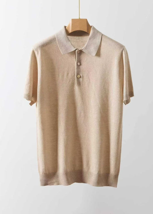 麻羊绒polo 衫